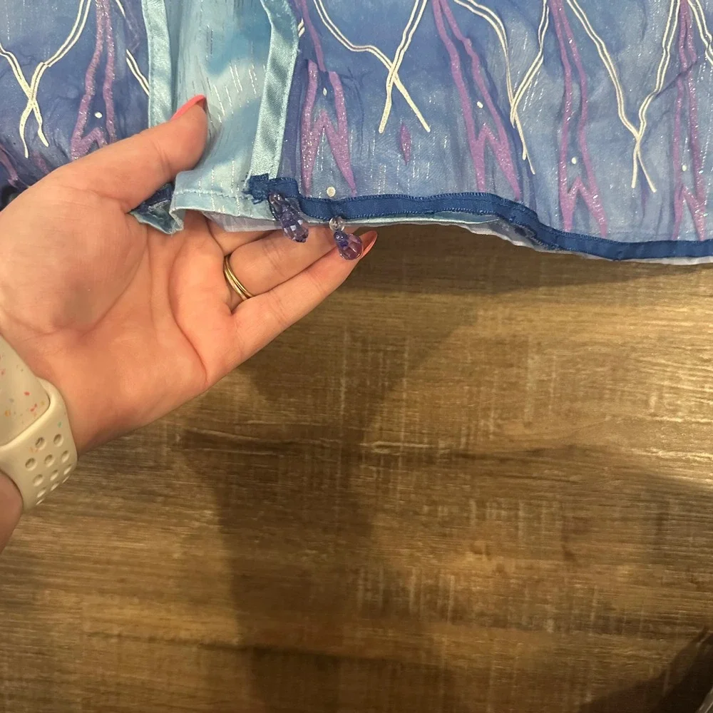 Disney Frozen 2 Elsa Costume Dress Girls Sz 5/6 Blue Purple Travel Gown Sparkle - Picture 4 of 5